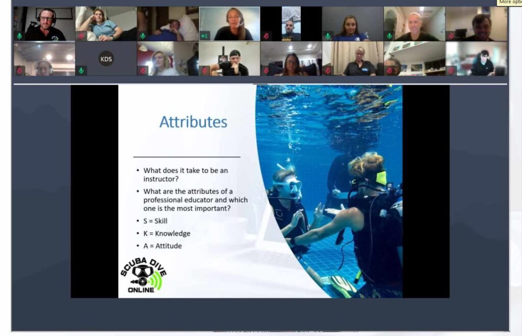 Online learning. PADI IDC. With Scuba Dive Online