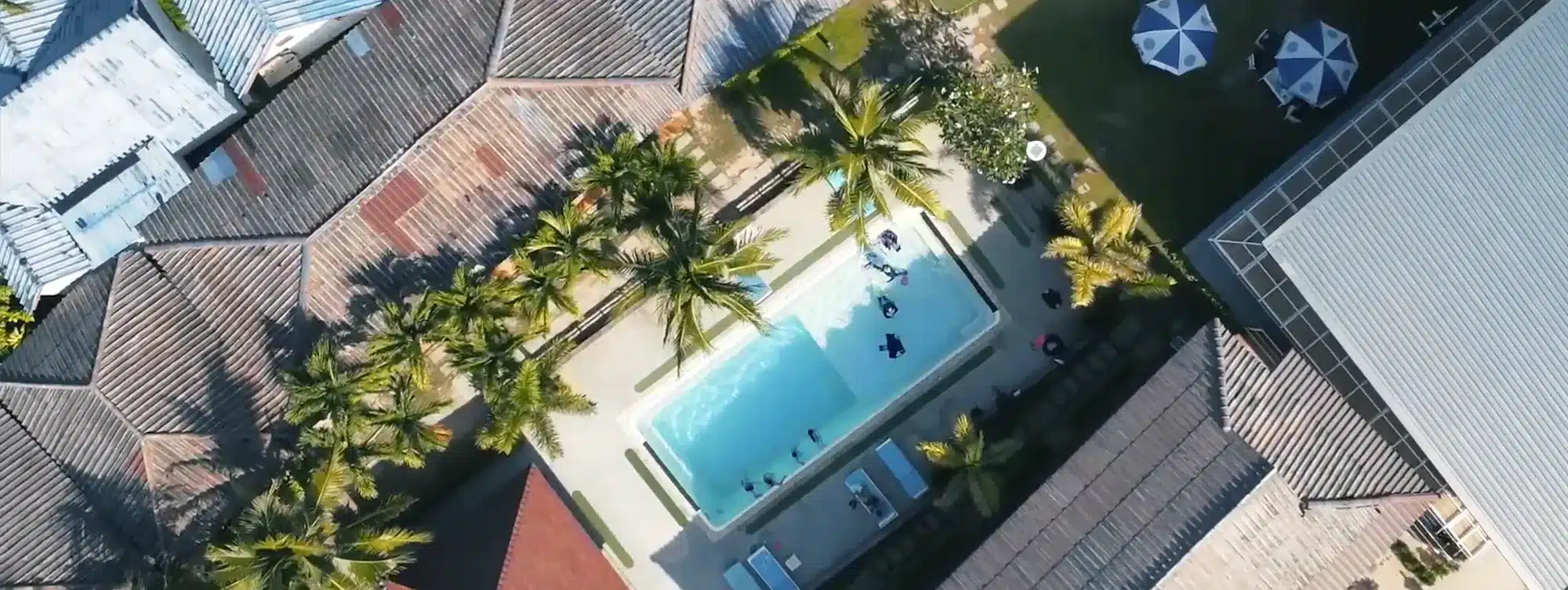 Sky view of Assava Dive resort where you can join our PADI IDC and Marine Conservation Internship on Koh Tao